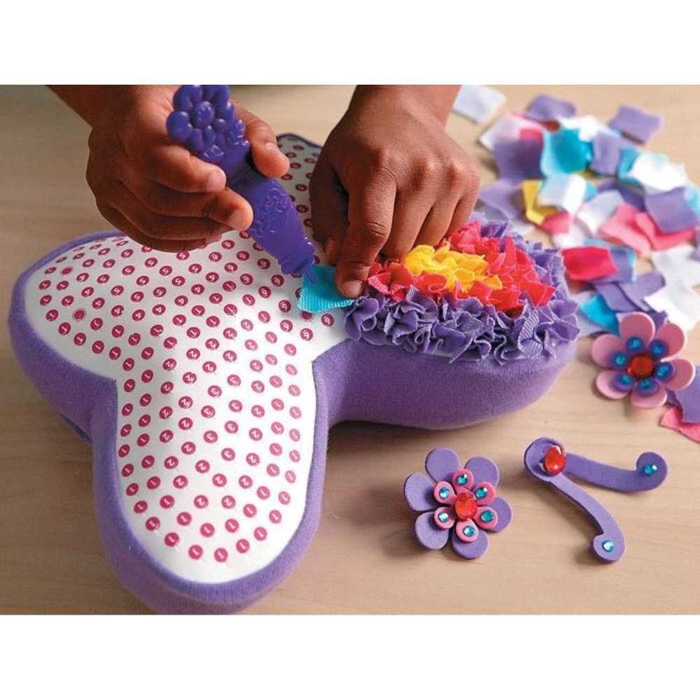 DIY Pillow with Fabric by Number Craft Kit.