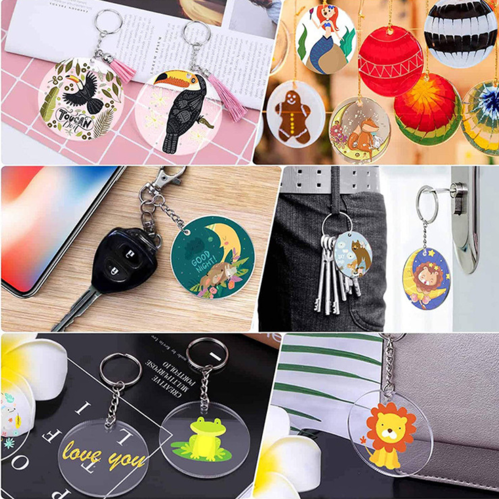Round Blank Acrylic Keychains DIY.