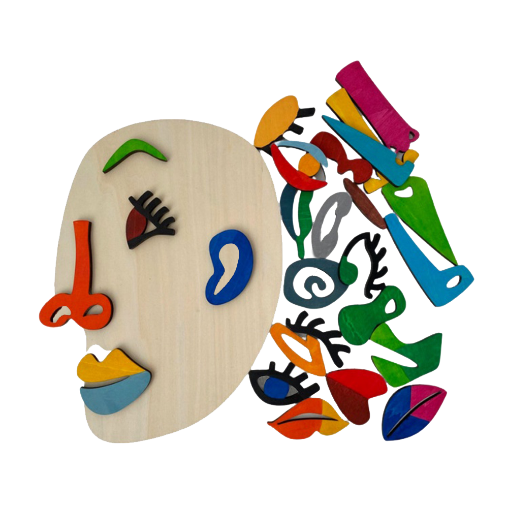 Montessori Wooden Picasso Face Puzzle.