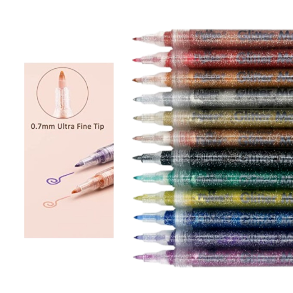 Metallic Marker Pens with Glitter