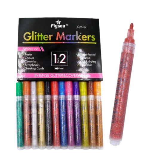 Metallic Marker Pens with Glitter