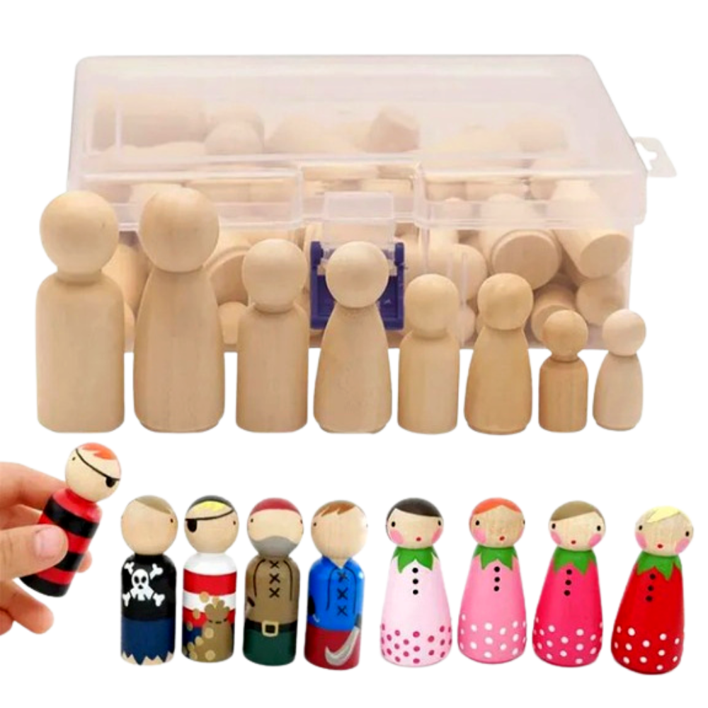 Wooden Peg Dolls.