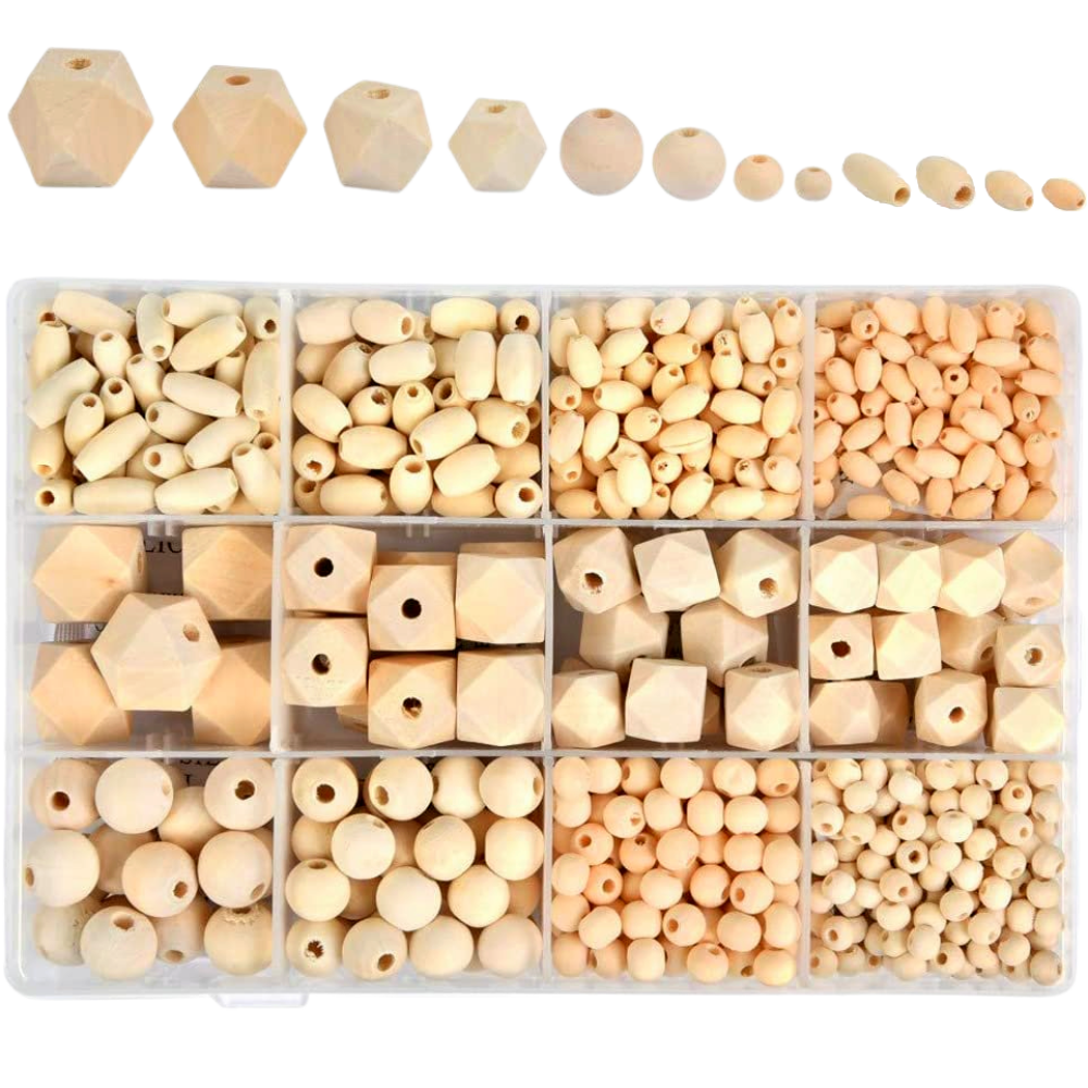 Assorted 956pcs Wooden Beads.