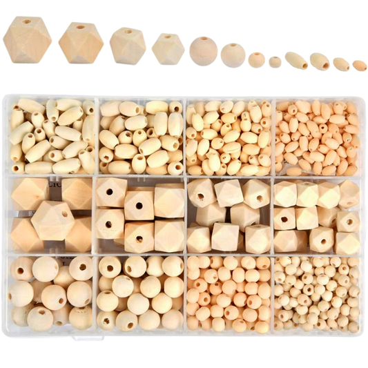 Assorted 956pcs Wooden Beads.