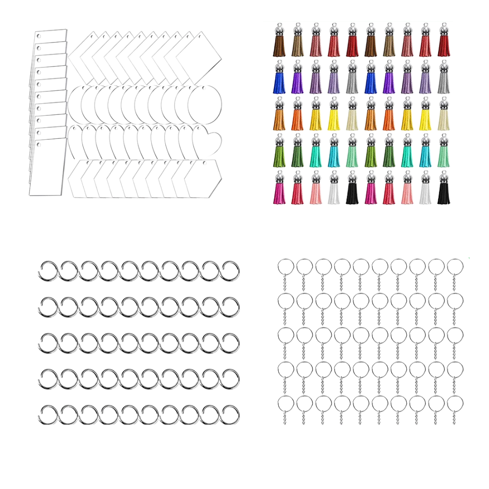 Assorted Blank Acrylic Keychains DIY.