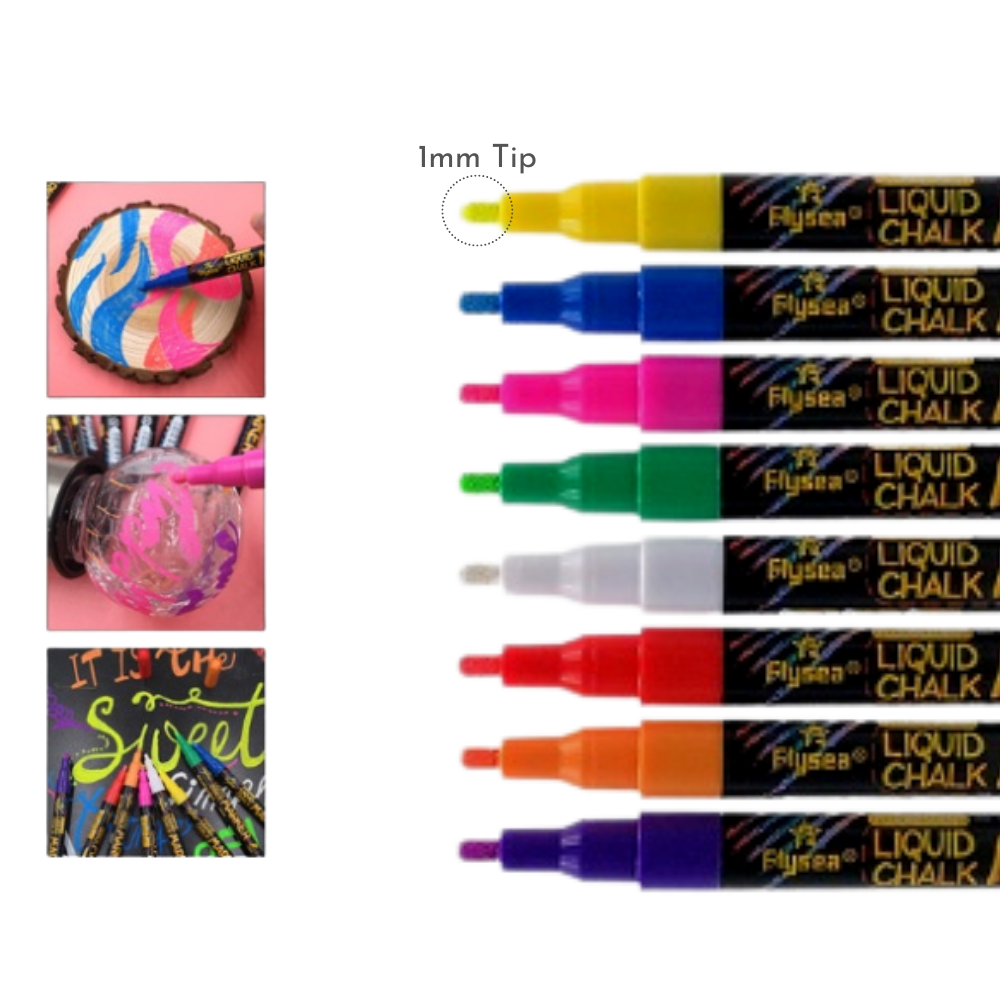 8 Colours Fluorescent Chalk Markers