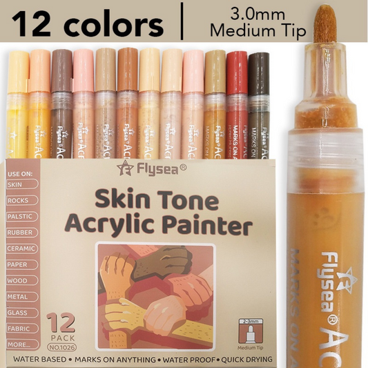 12 Pieces Skin Tone Color Acrylic Paint Pens