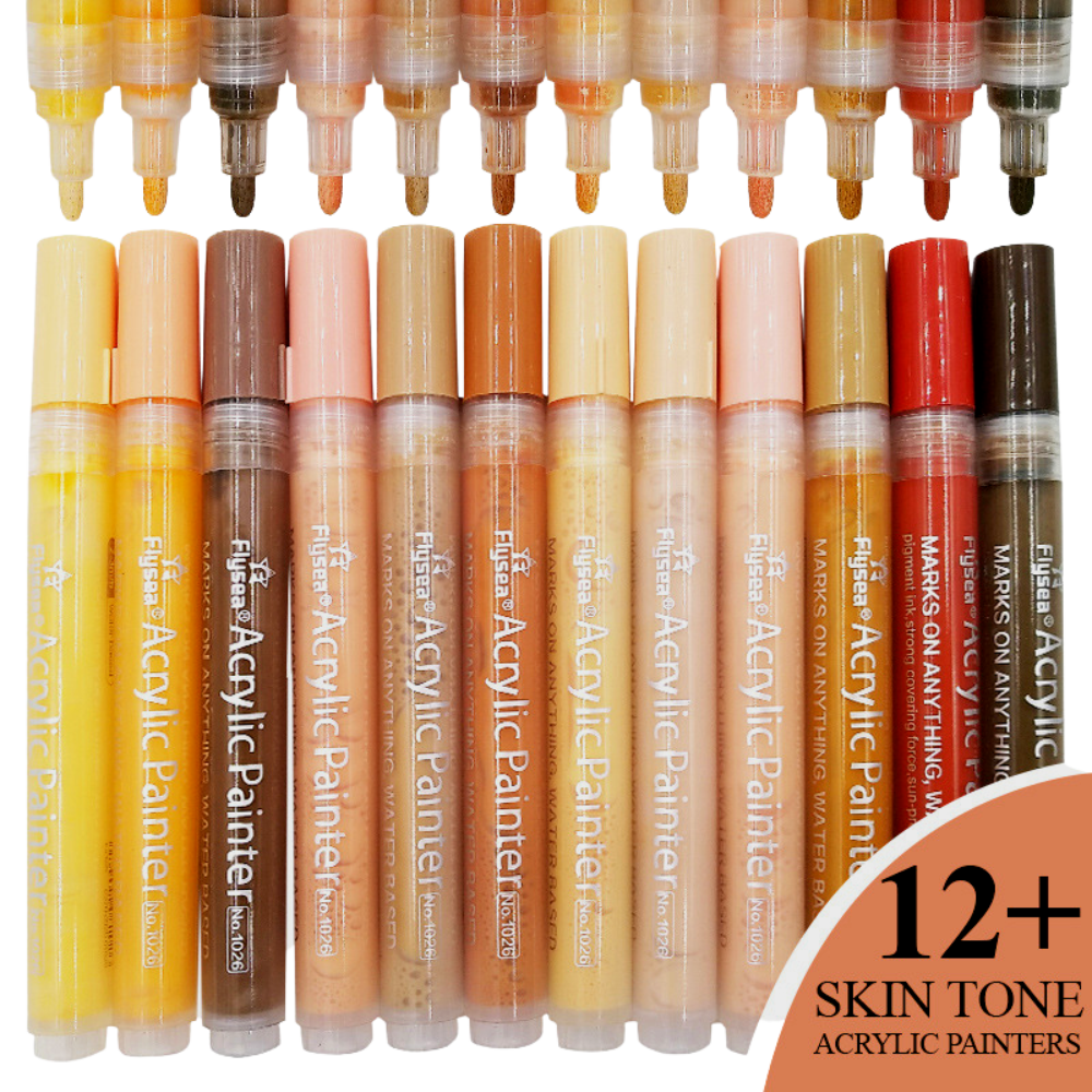 12 Pieces Skin Tone Color Acrylic Paint Pens