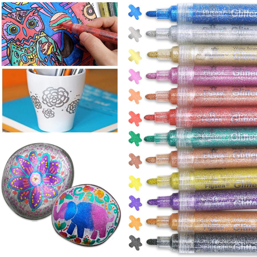 Metallic Marker Pens with Glitter