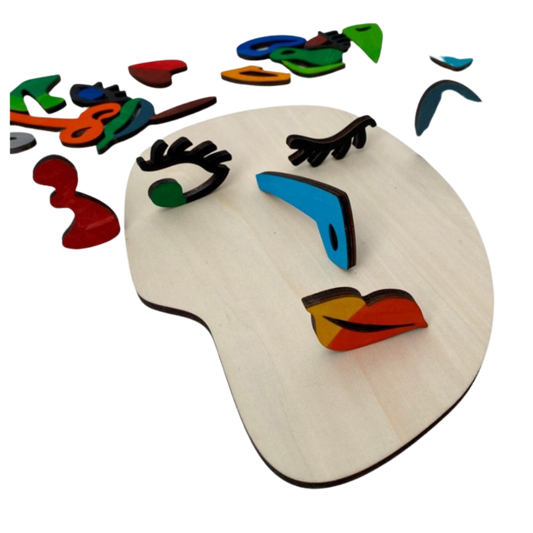 Montessori Wooden Picasso Face Puzzle.