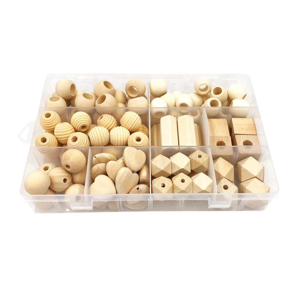 Assorted 108 Pieces Wooden Beads.